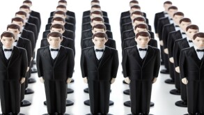 An Army of Repetative Clones of White Coprorate Men Concept