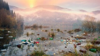 Bottles in the reservoir mountain
