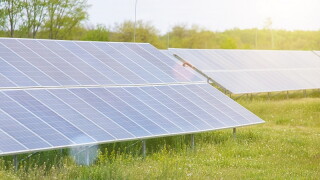 solar panel in outdoor solar power plant