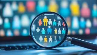 Search new job, finding candidate or discover talent, hiring and recruitment, SEO search engine optimization, find career opportunity concept, business people HR push magnifying glass on search, Gener