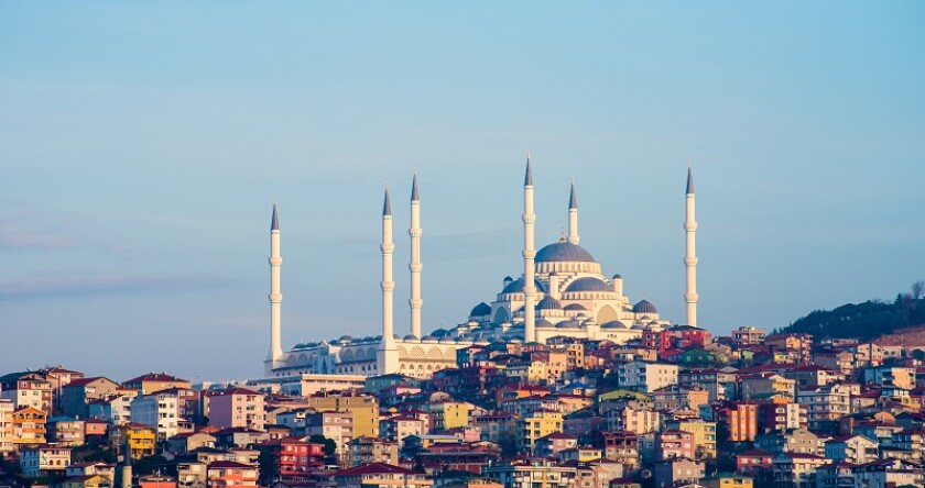 CAMLICA MOSQUE in Istanbul, Turkey. Camlica Mosque is Turkey's biggest mosque.