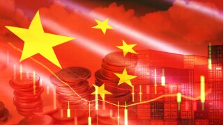USA and China trade war economy recession conflict tax business finance money coins - United States raised taxes on imports China on industry in export and import logistics tariffs and stock chart