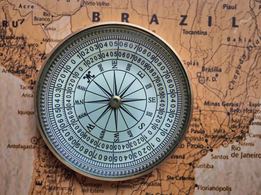 Compass on a map of Brazil.jpg