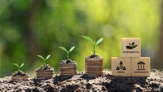ESG concept of environmental, social, and governance.ESG icon on