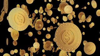 USDC USD Coin cryptocurrency symbol golden coin illustration