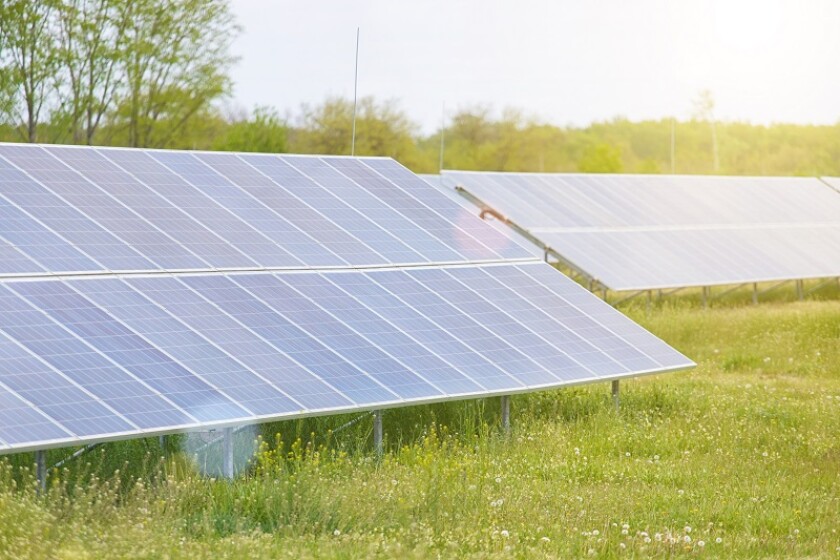 solar panel in outdoor solar power plant