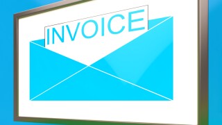 Invoice In Envelope On Monitor Showing Due Payments