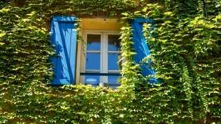 Walking on ancient french village Grimaud, touristic destination
