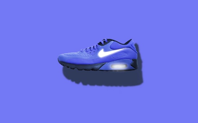 Shoe on purple background