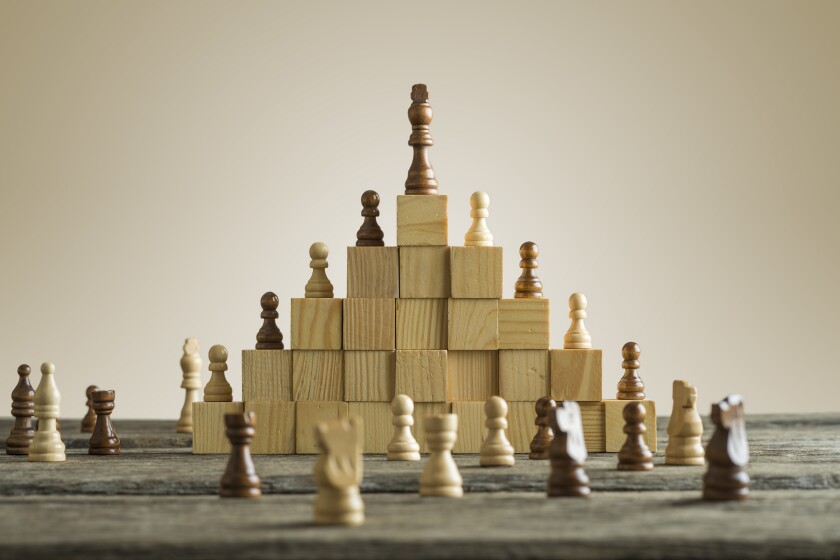 Business hierarchy; ranking and strategy concept