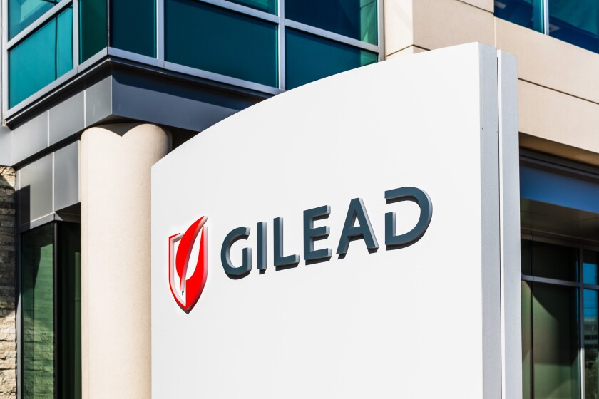 Feb 19, 2020 Foster City / CA / USA - Gilead sign at their headq