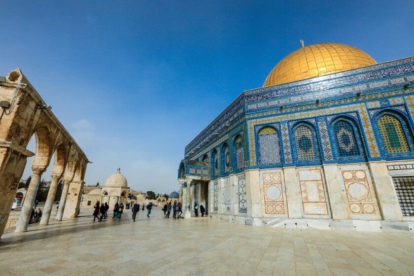 View to the Dome of the Rock islamic from Islamic Part, Jerusale