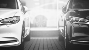 selective between black and white cars