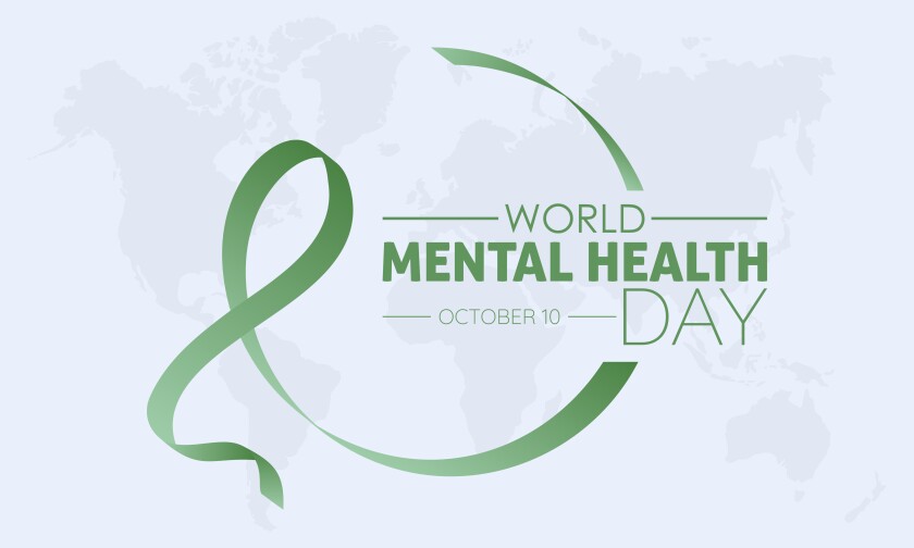 Vector illustration design concept of world mental health day observed on october 10