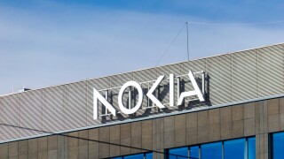 Wroclaw, Poland - April 5, 2025: The new Nokia logo of the Finnish multinational telecommunications company.
