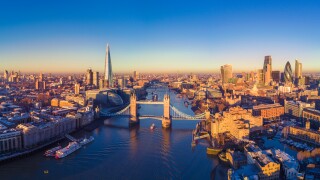 Aerial view of London and the River Thames