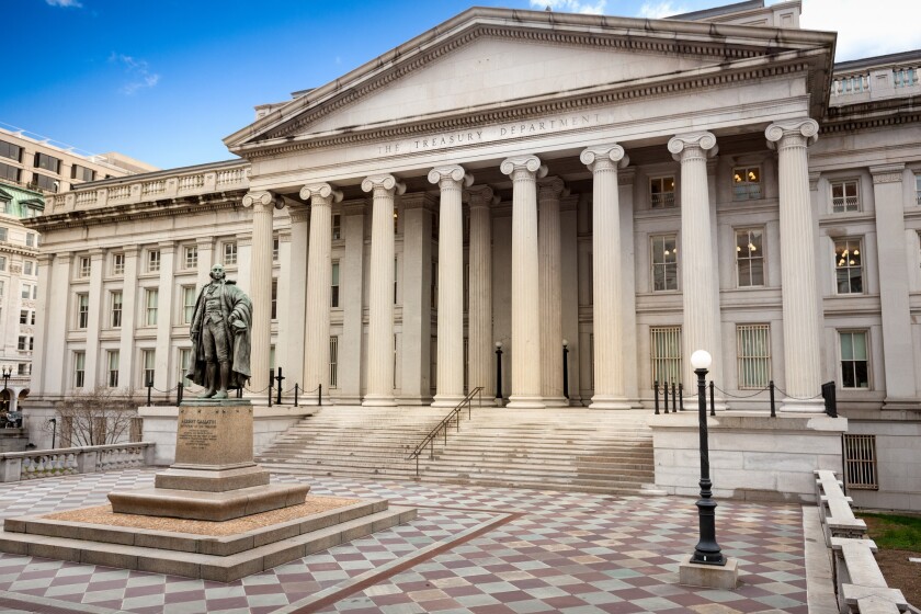 Exterior of United States Department of Treasury