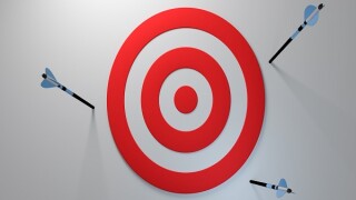Target shot opportunity dartboard performance how accurate can it be win looser miss fail flunk throw loss failure score on white background competition archery isolated 3d illustration