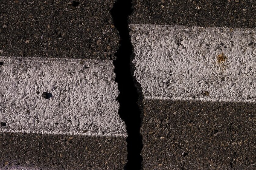 Cracked Highway CA-178 after Ridgecrest 7.1 July 5th, 2019