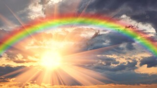 Rainbow in the beautiful sky