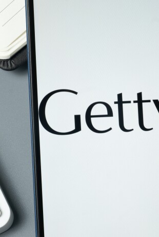 New York, USA - 30 August 2024: Getty Logo on Phone Screen, Company Icon on Display