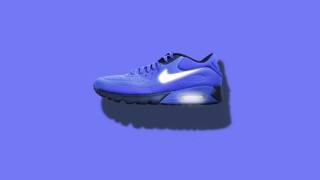 Shoe on purple background