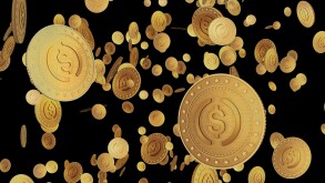 USDC USD Coin cryptocurrency symbol golden coin illustration