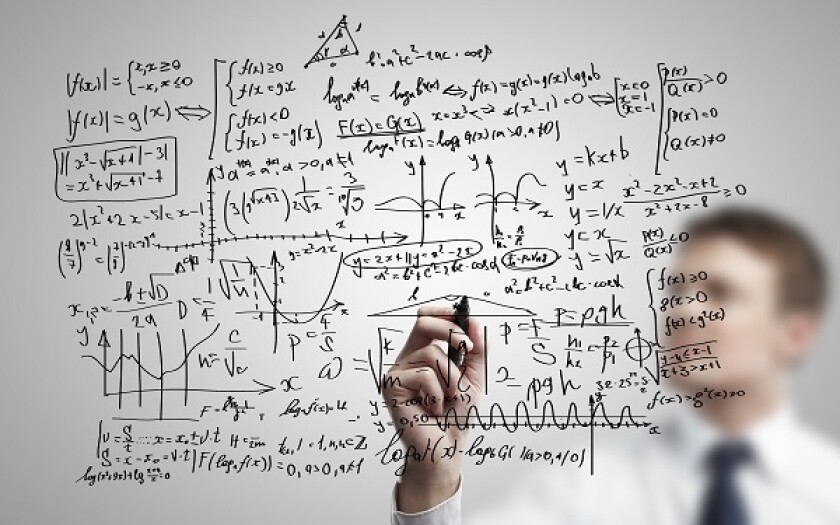 man drawing  formulas