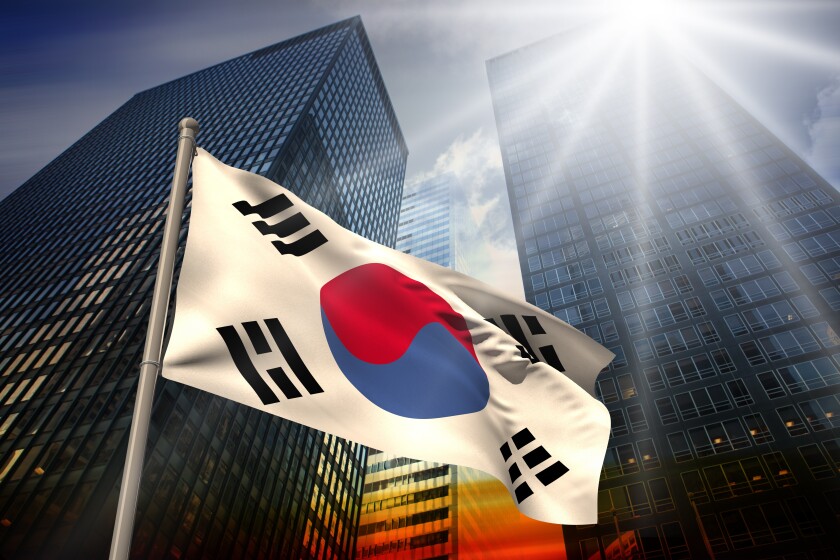 Composite image of south korea national flag