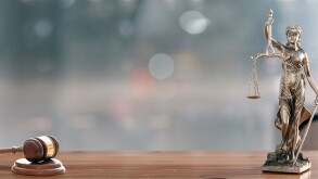 Legal and law concept. Statue of Lady Justice with scales of jus