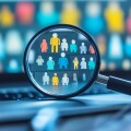 Search new job, finding candidate or discover talent, hiring and recruitment, SEO search engine optimization, find career opportunity concept, business people HR push magnifying glass on search, Gener