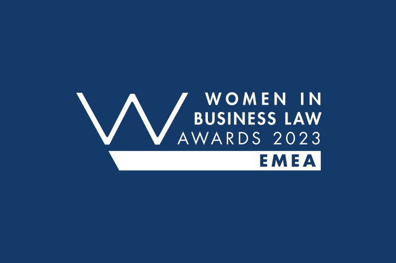 Women in business law awards EMEA 2023 logo