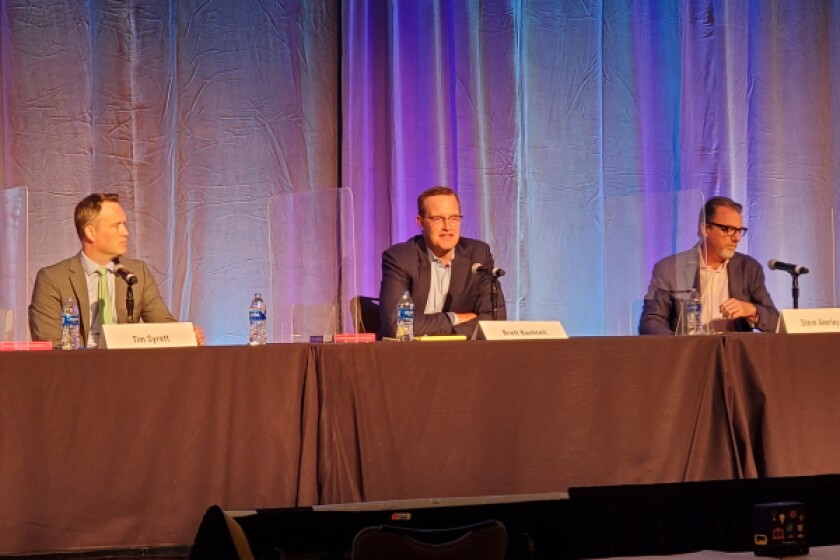 L to R: Tim Syrett at WilmerHale; Brett Bachtell at Qualcomm; Steve Akerley at InterDigital