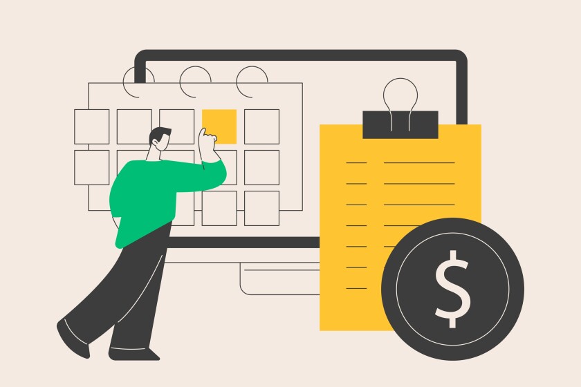 Fees and funding abstract concept vector illustration.