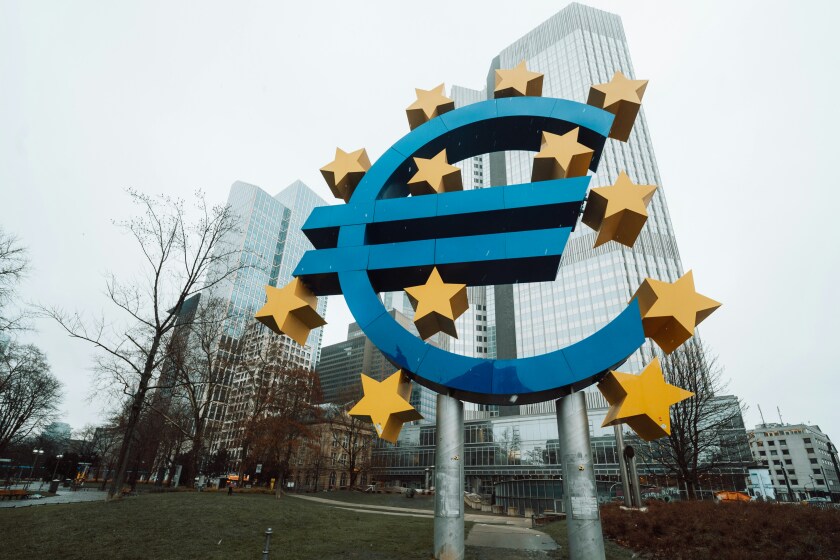 Euro sign surrounded by EU stars