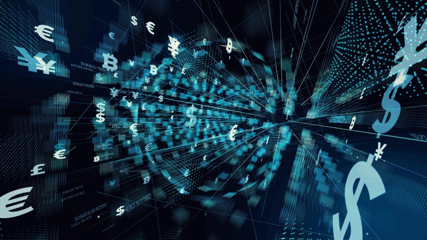 Financial technology concept. Technological abstract background.