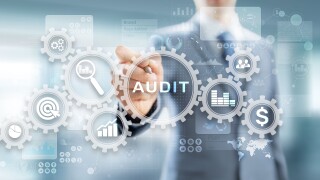 Audit - official financial examination for business as concept on virtual screen.