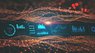 HUD interface and global network. 3D illustration
