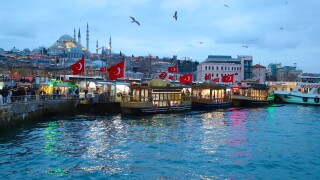 Turkish cafes and flags