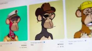 Belgrade, Serbia - March 18, 2022: The Bored Ape Yacht Club NFT 