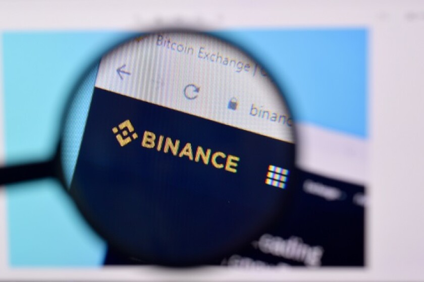 Homepage of binance website on the display of PC, url - binance.com.