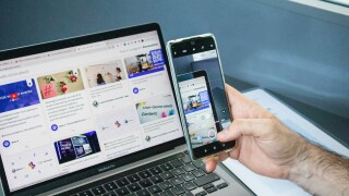 Laptop and mobile phone