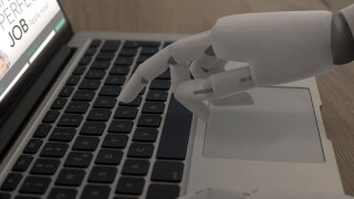 Robot searching job - Replacing humans concept