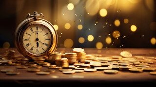 Clock and coins