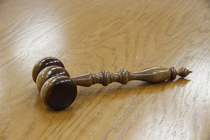 gavel on wooden background tax