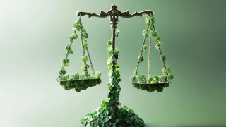 scales of justice symbolizing financial investments in green legal practices concept illustration