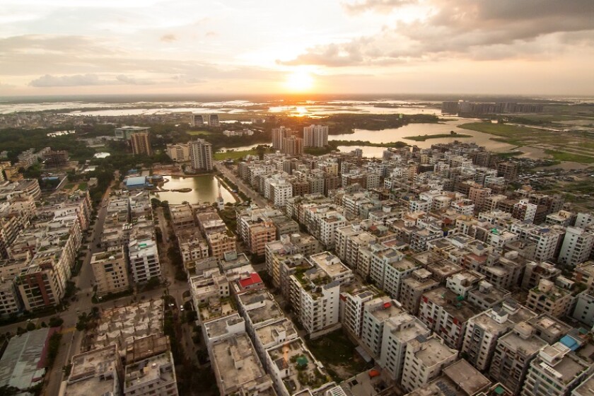 The helicopter shot from Dhaka, Bangladesh