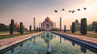Taj Mahal in sunrise light, Agra, India