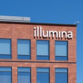 San Diego, CA, USA - July 9, 2022: Illumina sign at its Headquarters in San Diego. Illumina is an American company that applies technologies to the analysis of genetic variation and function.