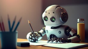 AI robot, Artificial Intelligence Chatbot,Chat GPT bot was tested for its ability to read, write and listen like a human.4th Industrial Revolution,AI learning concept.